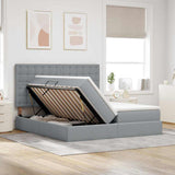 Letto con testiera Grigio chiaro 180 x 200 cm Tessuto