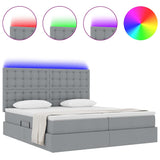 Letto con testiera Grigio chiaro 180 x 200 cm Tessuto