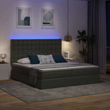 Letto con testiera Grigio scuro 180 x 200 cm Tessuto