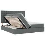 Letto con testiera Grigio scuro 180 x 200 cm Tessuto