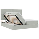 Letto con testiera Grigio chiaro 180 x 200 cm Velluto