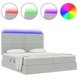 Letto con testiera Grigio chiaro 180 x 200 cm Velluto