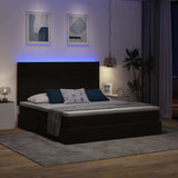 Letto con luci a strisce a LED Nero 180 x 200 cm Velluto