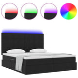 Letto con luci a strisce a LED Nero 180 x 200 cm Velluto