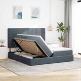 Letto con strisce LED Grigio scuro 200 x 200 cm Velluto