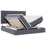 Letto con strisce LED Grigio scuro 200 x 200 cm Velluto