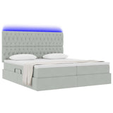 Letto con testiera Grigio chiaro 180 x 200 cm Velluto
