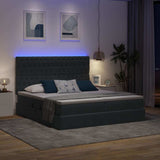Letto con testiera Grigio scuro 180 x 200 cm Velluto