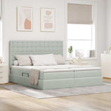 Letto con testiera Grigio chiaro 180 x 200 cm Velluto
