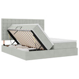 Letto con testiera Grigio chiaro 180 x 200 cm Velluto