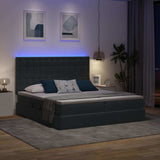 Letto con testiera Grigio scuro 180 x 200 cm Velluto