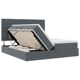 Letto con testiera Grigio scuro 180 x 200 cm Velluto