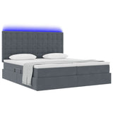 Letto con testiera Grigio scuro 180 x 200 cm Velluto