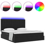 Letto con luci a strisce a LED Nero 180 x 200 cm Velluto