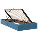 Letto con luci a strisce a LED Blu Scuro 180 x 200 cm Velluto