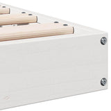 Struttura letto a terra Bianco 213,5 x 204 x 9 cm Pino massello