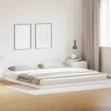 Struttura letto a terra Bianco 213,5 x 204 x 9 cm Pino massello