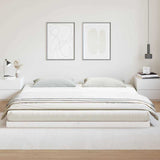 Struttura letto a terra Bianco 213,5 x 204 x 9 cm Pino massello
