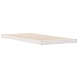 Struttura letto a terra Bianco 90 x 220 cm Pino massello