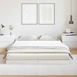 Struttura letto a terra Bianco 160 x 220 cm Pino massello
