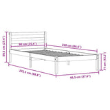Struttura del letto con testiera Marrone 225,5 x 95,5 x 69,5 cm