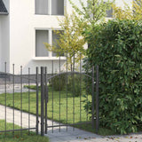 Cancello da giardino con blocco Grigio 100 x 100 cm Acciaio