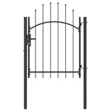Cancello da giardino con blocco Grigio 100 x 100 cm Acciaio