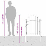 Cancello da giardino con blocco Grigio 100 x 100 cm Acciaio