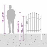 Cancello da giardino Grigio 100 x 125 cm 125 x 100 cm Acciaio