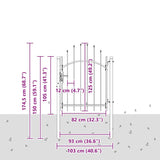 Cancello da giardino Grigio 100 x 125 cm 125 x 100 cm Acciaio