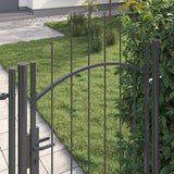 Cancello da giardino con blocco Grigio 175 x 100 cm Acciaio