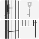 Cancello da giardino con blocco Grigio 100 x 200 cm Acciaio