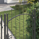 Cancello da giardino con blocco Grigio 100 x 200 cm Acciaio