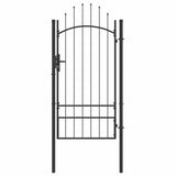 Cancello da giardino con blocco Grigio 100 x 200 cm Acciaio