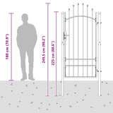Cancello da giardino con blocco Grigio 100 x 200 cm Acciaio