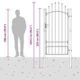 Cancello da giardino Woerden Grigio 200 x 100 cm Acciaio