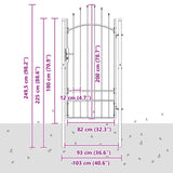 Cancello da giardino Woerden Grigio 200 x 100 cm Acciaio