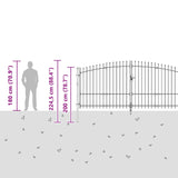 Cancello da giardino Nero 150 x 400 cm Acciaio