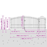 Cancello da giardino Woerden Grigio 175 x 400 cm Acciaio