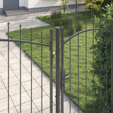 Cancello da giardino con blocco Grigio 195 x 400 cm Acciaio