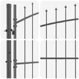 Cancello da giardino Woerden Grigio 125 x 500 cm Acciaio