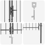 Cancello da giardino Woerden Grigio 125 x 500 cm Acciaio