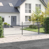 Cancello da giardino Woerden Grigio 125 x 500 cm Acciaio