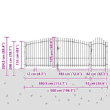 Cancello da giardino Woerden Grigio 125 x 500 cm Acciaio