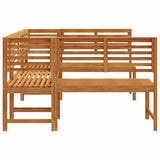 Set Panchina da Giardino 5 pcs Marrone Legno di Acacia Massello