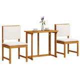 Set Bistro da Giardino 3 pcs Marrone Legno di Acacia Massello