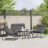 Arredamento da Giardino 3 pcs Nero Acciaio verniciato a polvere