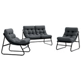 Arredamento da Giardino 3 pcs Nero Acciaio verniciato a polvere