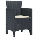 Sedia da Giardino 4 pcs Antracite 53 x 49 x 85 cm Polipropilene