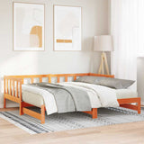 Letto giorno con trundle Marrone cerato 203,5 x 184 x 66 cm